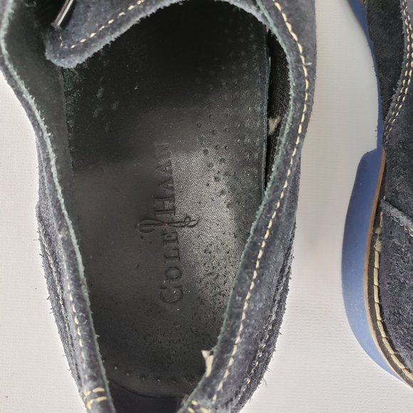 Cole Haan Mens Dress Shoes Size 11.5 Drake Eva Wingtip Oxford Black Suede C10647